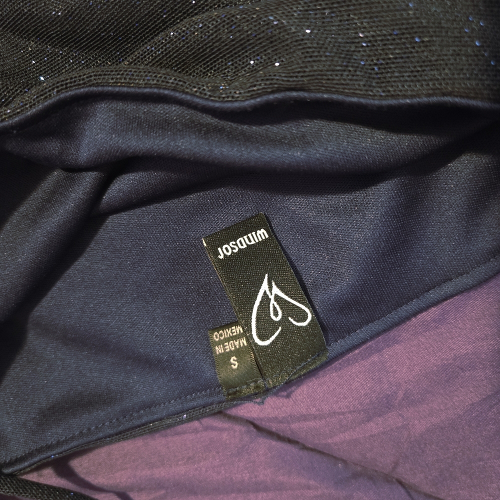 Windsor Navy Blue Off The Shoulder Short Dress - Picture 3 of 5